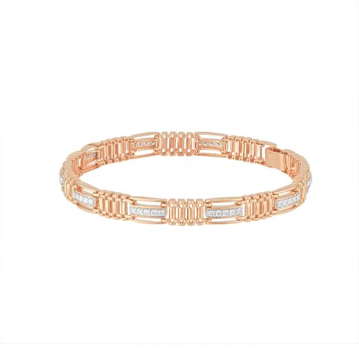 Geometric Men's Diamond Link Bracelet