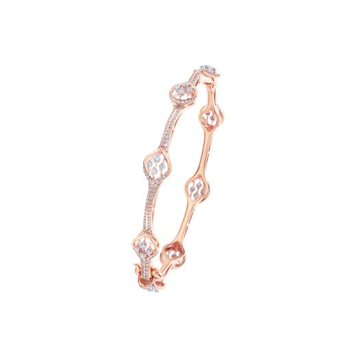 Glamourous Diamond Rose Gold Bangle