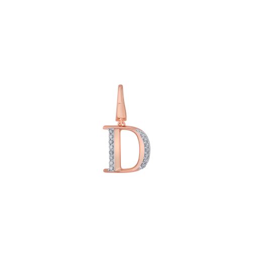 D Alphabet Pendant in 14KT Rose Gold and Diamonds