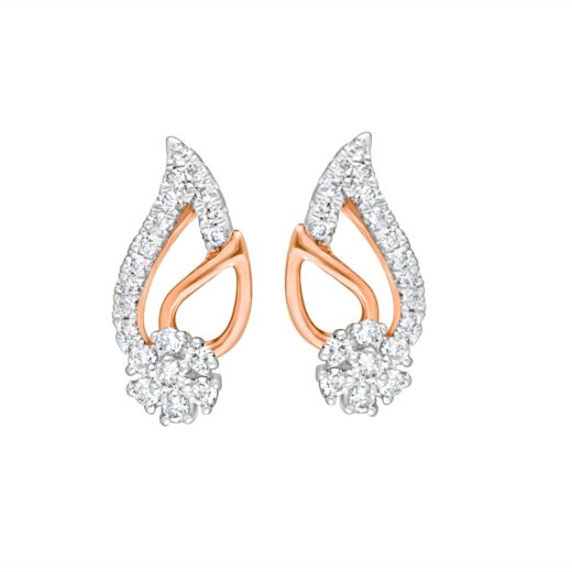 Floral Earrings With Diamonds