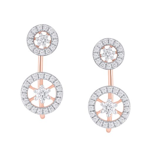 Gleaming Diamond Earrings in 18KT Rose Gold