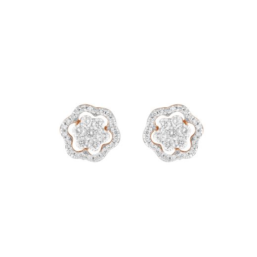 Simple Cluster Diamond Earrings