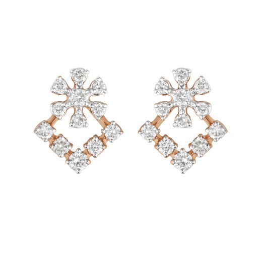 Delicate Floral Diamond Studs