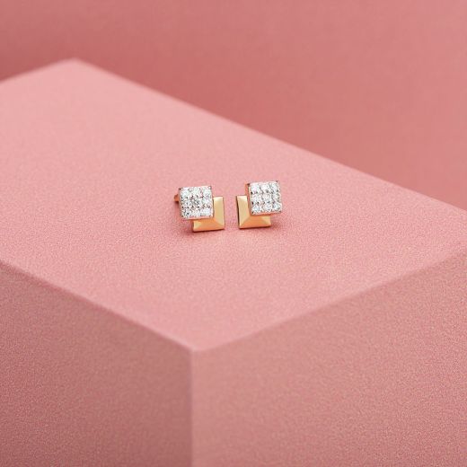 Effortless Elegance Diamond Rose Gold Earrings