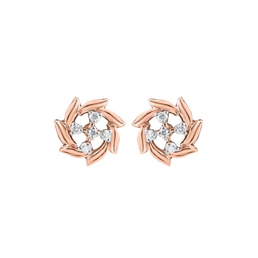 Glimmering Diamond Rose Gold Earrings