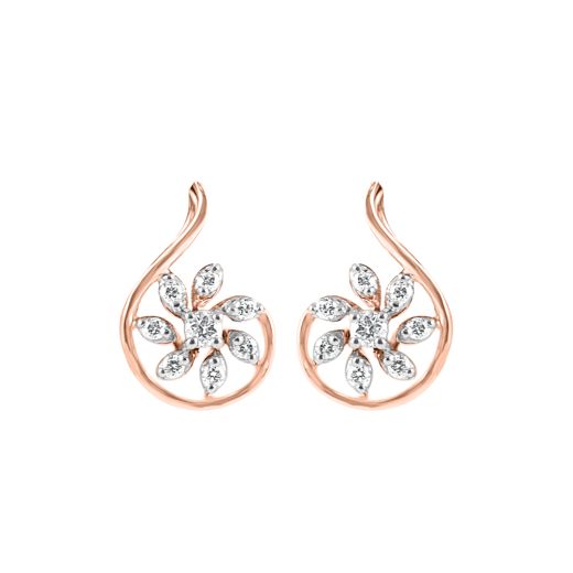 Simply Stunning Diamond Rose Gold Earrings