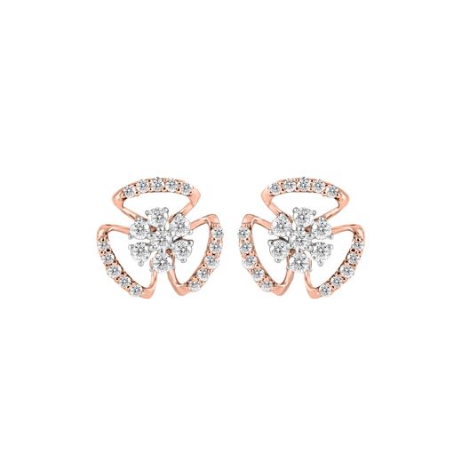 Glittering Grace Diamond Rose Gold Earrings