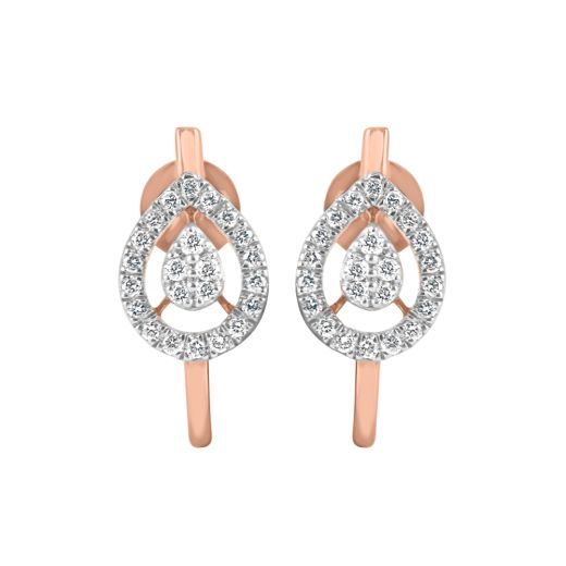 Sophisticated Diamond Rose Gold Earring