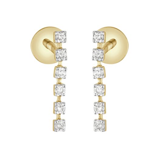 Diamond Lined Earrings in Yellow Gold