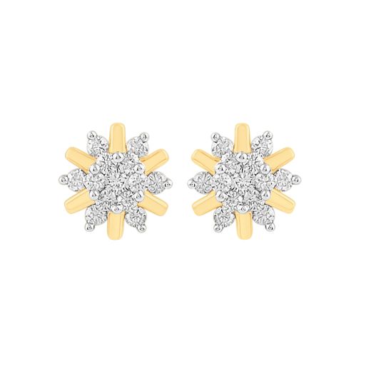 Glimmering Cluster Design Diamond Earrings