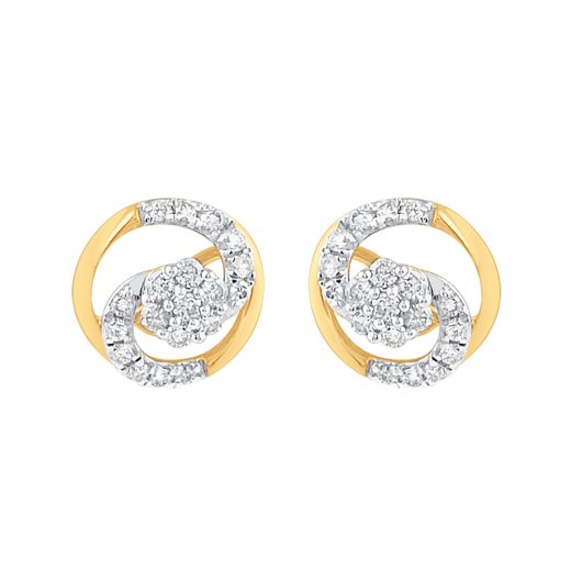 Classic Swirl Design Diamond Studs