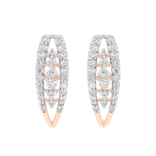 Radiant Rose Gold And Diamond Earrings