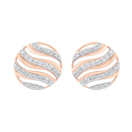 Glimmering Rose Gold And Diamond Earrings