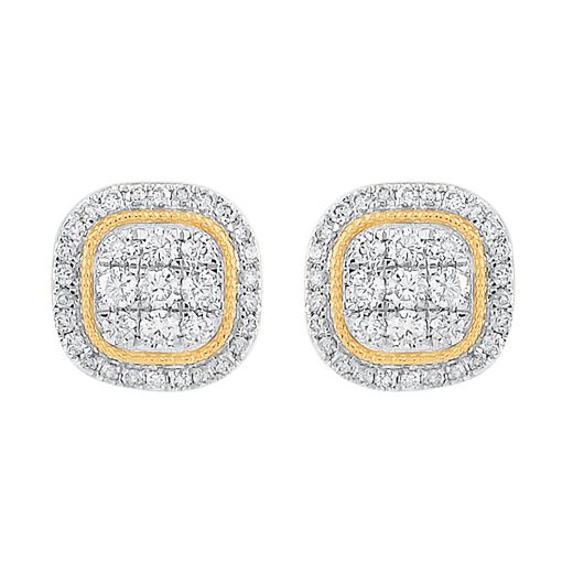 Luminescent Yellow Gold And Diamond Earrings