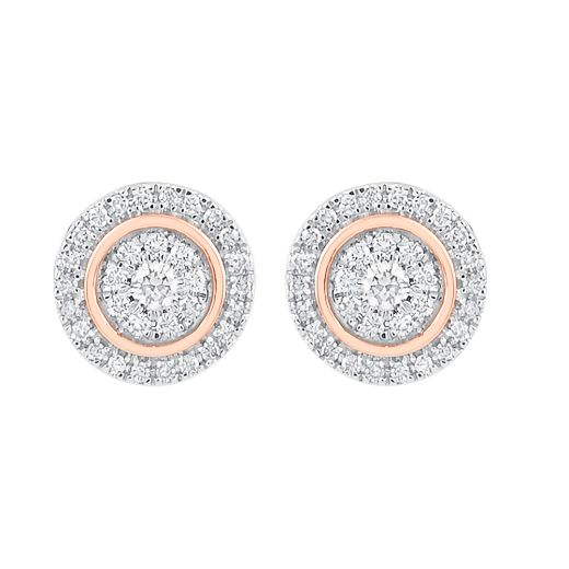 Crystalline Rose Gold And Diamond Earrings