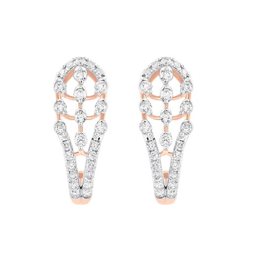 Opulent Rose Gold And Diamond Earrings