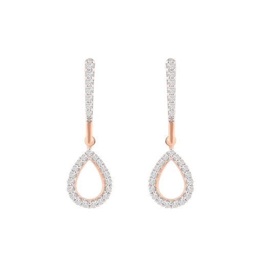 Graceful Drop Design Diamond Earrings 