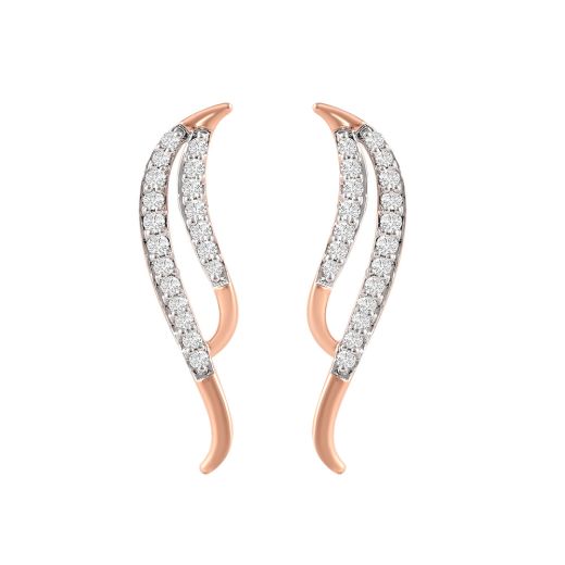 Swirl Design Diamond Earcuff Earrings