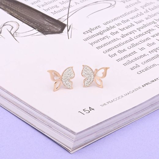 Butterfly Design Diamond Studs