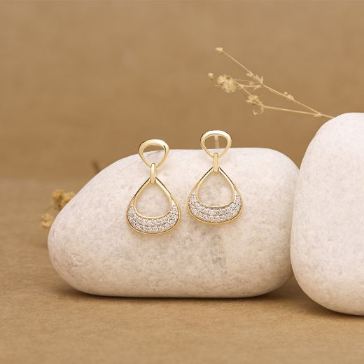 Simple Drop Design Diamond Earrings