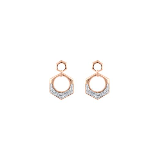 Sleek Diamond and Rose Gold Desired Earrings