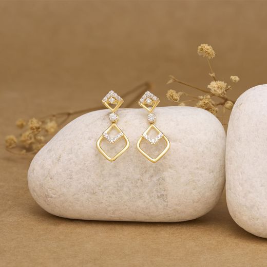 Festive Drop Design Diamond Earrings