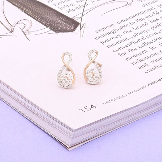 Beautiful Infinity Design Diamond Studs