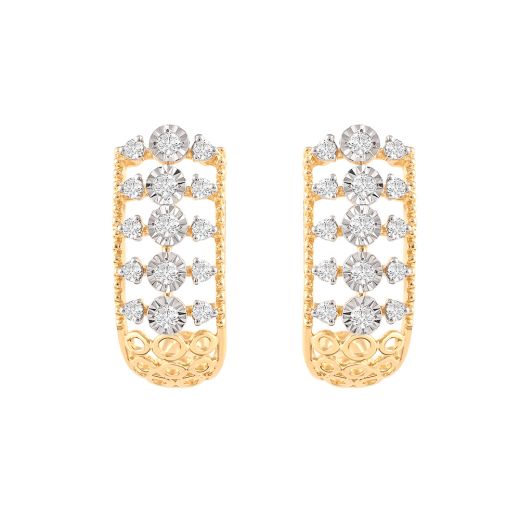 Sparkling Casual Diamond Hoop Earrings
