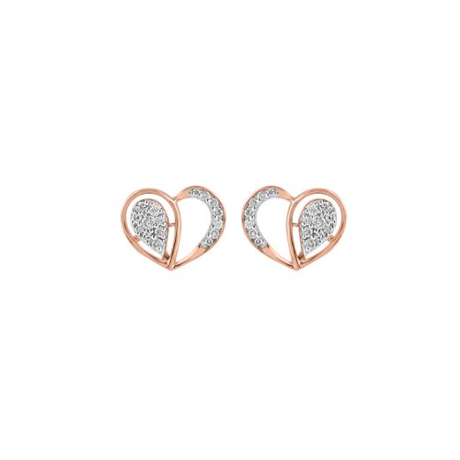 Fashionable Heart Shaped Diamond Studs