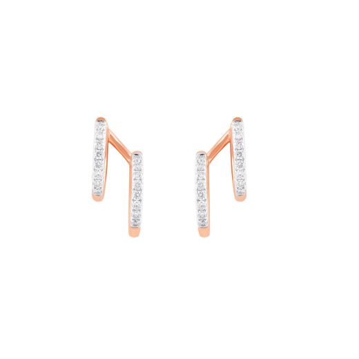 Stunning Rose Gold And Diamond Earrings