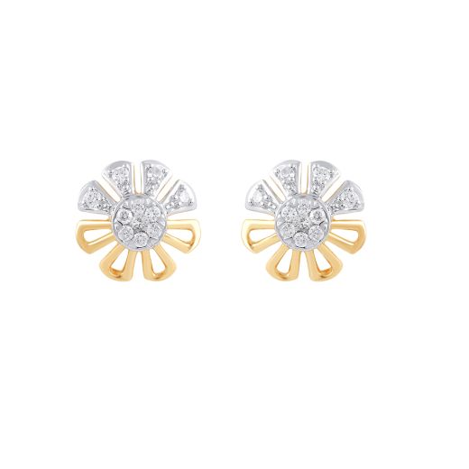 Pretty Floral Diamond Studs