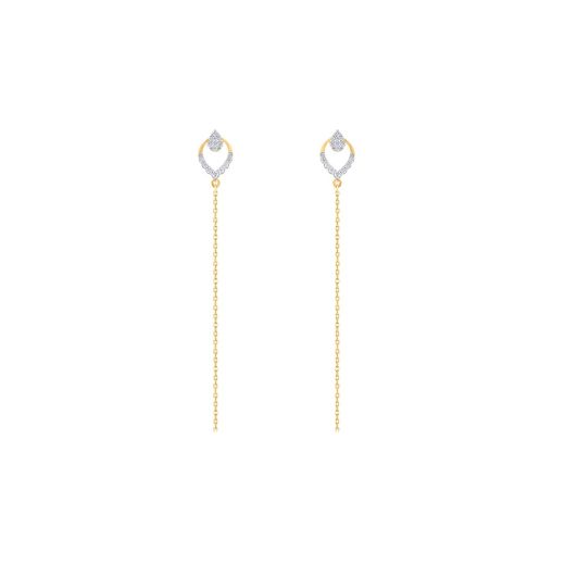 Leaf Design Sui Dhaga Diamond Earrings