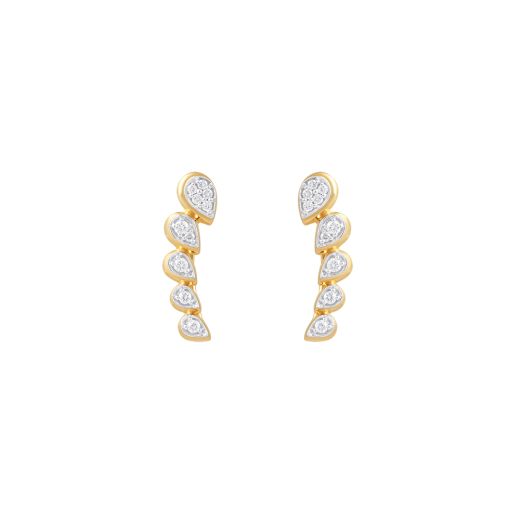 Stunning Drop Design Diamond Earcuff Earrings