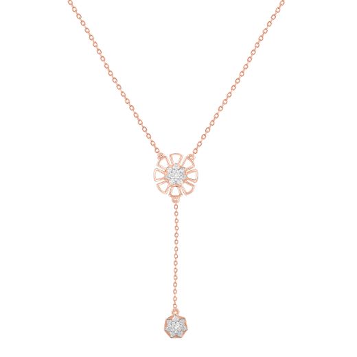 Fascinating Rose Gold and Diamond Lariat Necklace