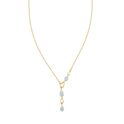 Drop Design Diamond Lariat Necklace