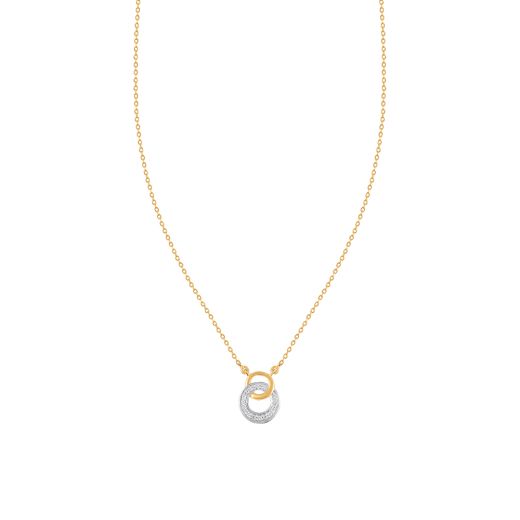 Interloping Diamond Studded Chain Necklace 