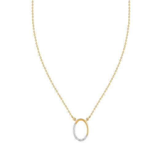 Simple Diamond and Yellow Gold Chain Necklace 