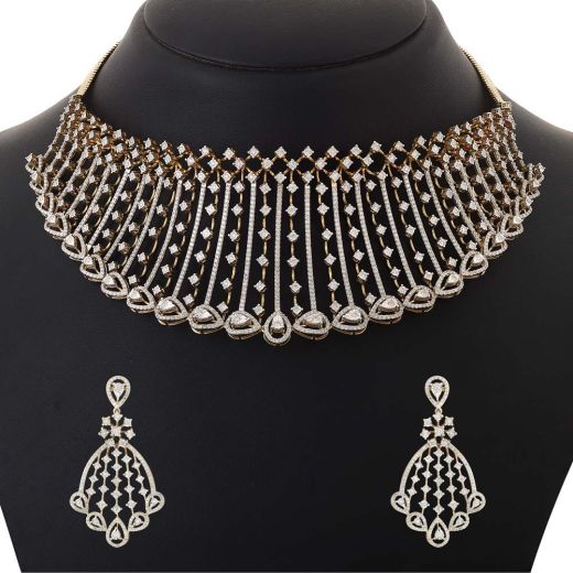 Radiant Splendor Diamond Choker Necklace Set