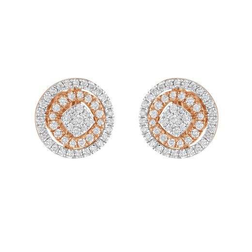 Classic Diamond and Rose Gold Studs