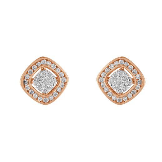 Dazzling Rose Gold and Diamond Earrings