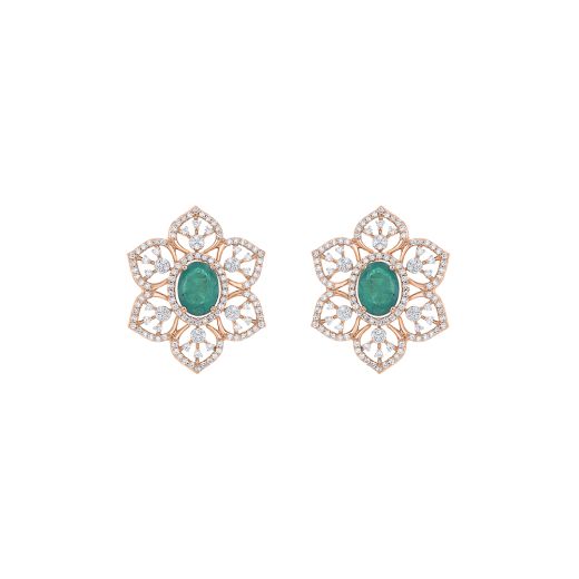 Enticing Floral Diamond Earrings