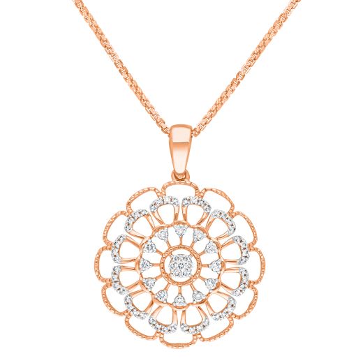 Contemporary Mandala Design Diamond Pendant