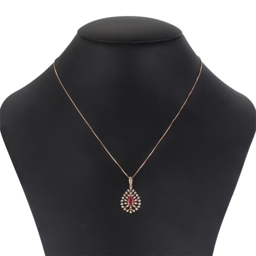 Mesmerising Rose Gold and Diamond Pendant with Chain