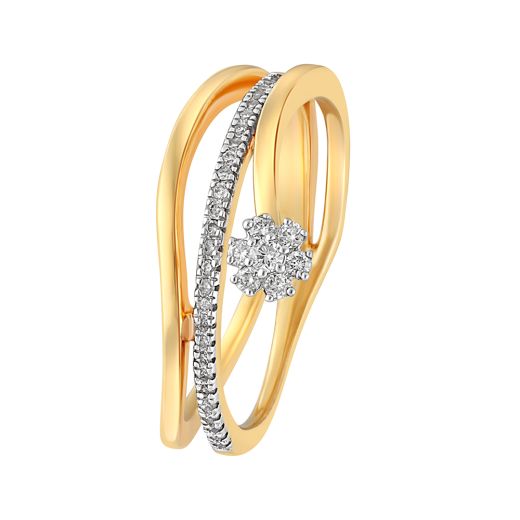 Spiral Design Diamond Finger Ring