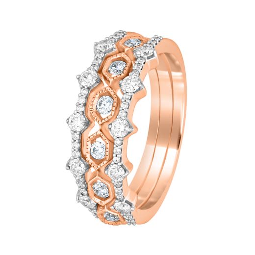Statesque Diamond and Rose Gold Finger Ring