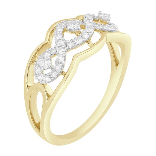 Curved Design Diamond Ring
