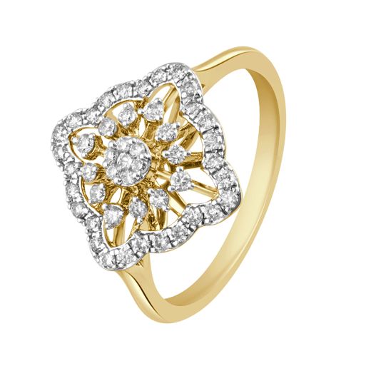 Rhombus Floral Diamond Ring