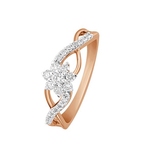 Floral Intertwined Diamond and Gold Ring