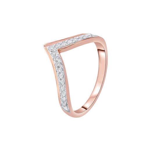 Charming 14KT Rose Gold and Diamond Finger Ring