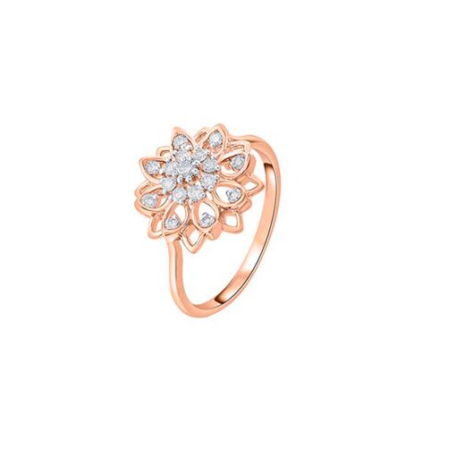 Elegant Floral Rose Gold Diamond Ring